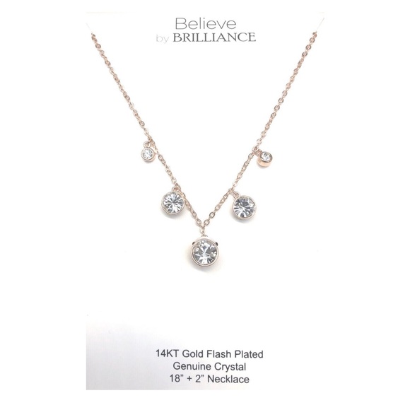 BELIEVE BY BRILLIANCE CRYSTAL NECKLACE NWT - Picture 1 of 10